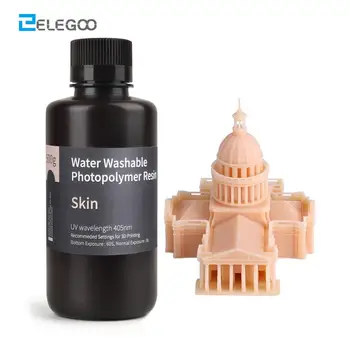 

ELEGOO Water Washable 3D Printer Resin LCD UV-Curing Resin 405nm Standard Photopolymer Resin for LCD 3D Printing 500ml Skin