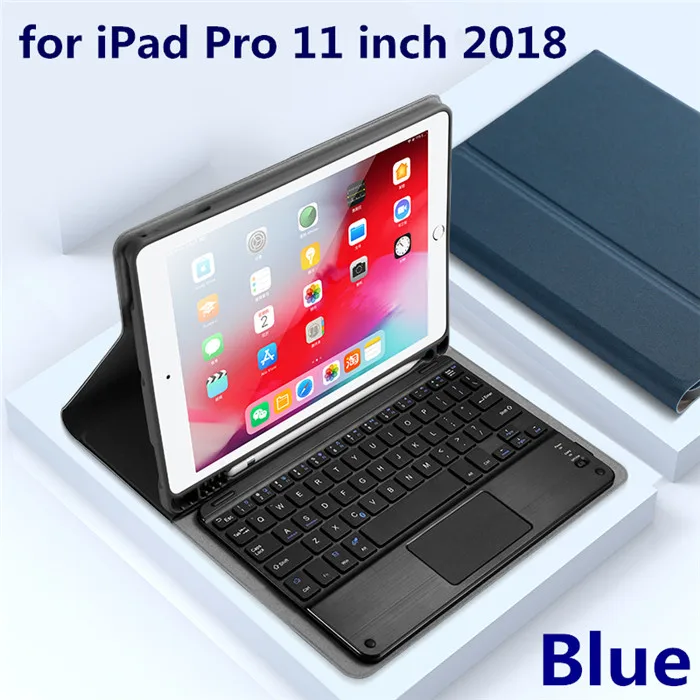 1106T-Blue Чехол с сенсорной панелью для iPad 9,7 Air 2 10,2 чехол с держателем для карандашей для iPad Pro 10,5 Air 3 mini 5 7,9 чехол с клавиатурой - Цвет: 1106T-Blue