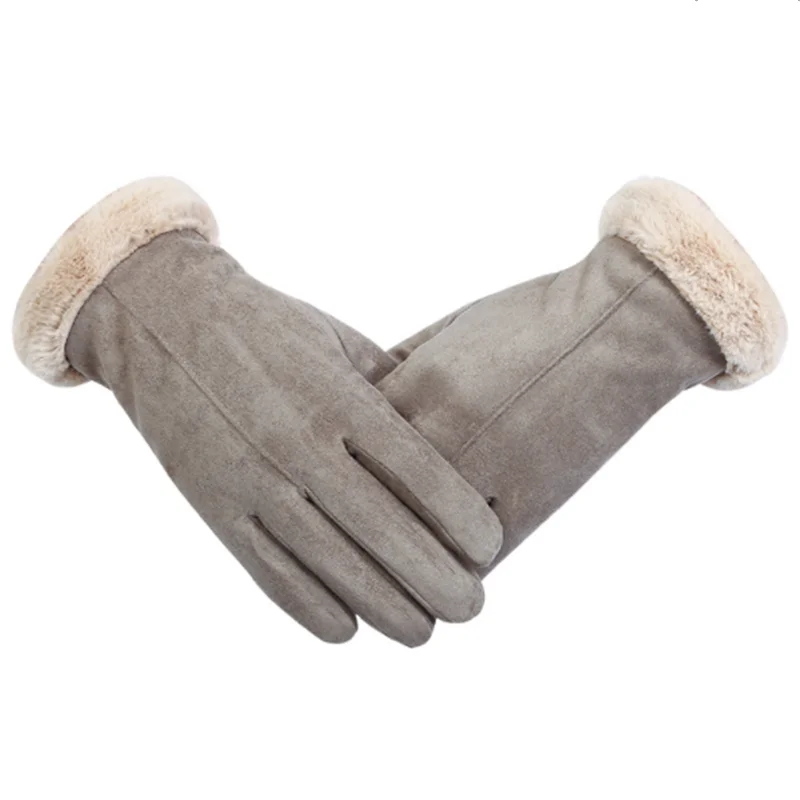 Новые модные женские перчатки осень зима милые пушистые теплые рукавицы полный палец варежки для женщин Спорт на открытом воздухе женские перчатки экран Luvas