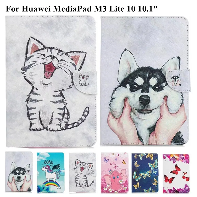 Кожаный чехол с подставкой в виде единорога для Huawei MediaPad Media Pad M3 Lite 10 планшета