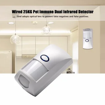 

Wired 25KG Pet Immune Dual Infrared PIR sensor for Home Alarm System Infrared Motion Detector Sensor work with All Alarm Panel