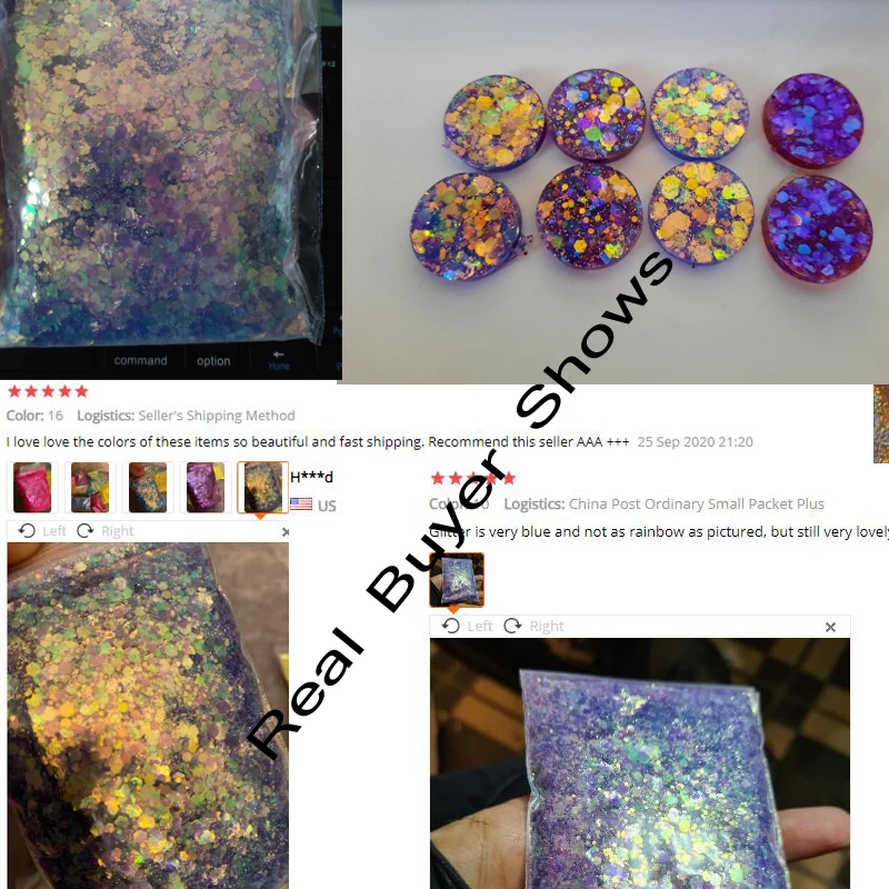 50G/Bag Holographic Mixed Hexagon Shape Chunky Nail Glitter Sequins Sparkly Flakes Slices Manicure Body/Eye/Face Glitter TCF2335