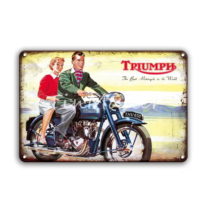 50469 Lambretta Triumph мотоциклы металлический оловянный гаражный Знак Домашний Декор Винтаж индийский плакат гостиная знаки настенные декоративные таблички - Цвет: 50469