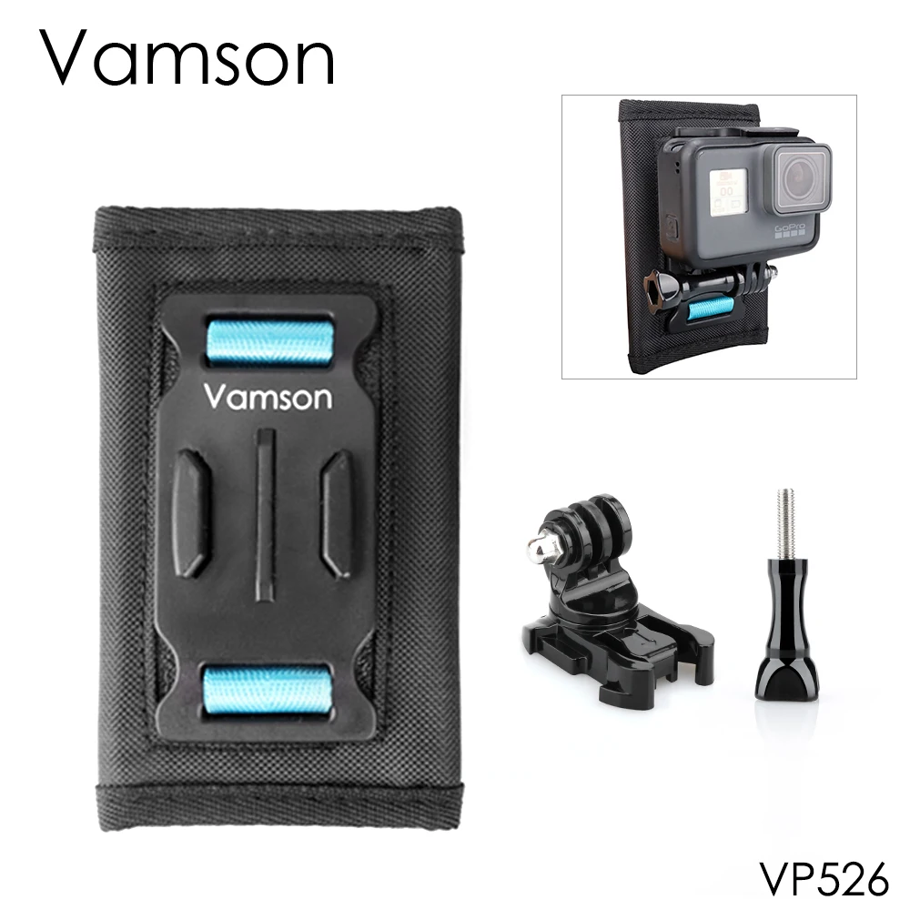 VP526-VP110-LS Vamson для Gopro 8 7 6 5 Аксессуары для занятий рюкзак зажим вращающийся на 360 градусов фиксированный кронштейн база для DJI OSMO для Yi 4K VP526 - Цвет: VP526-VP110-LS