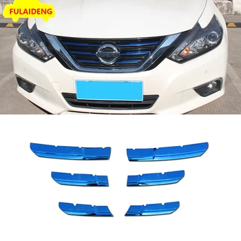 

6pcs For Nissan Altima Teana 2016-2018 Front Middle Bumper Grill Grille Molding Cover Trim Car Styling Accessories