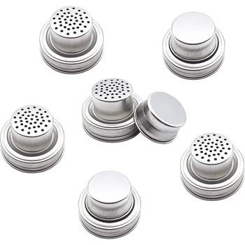 

HOT SALE Mason Jar Lids,Cocktail Shaker Lid Spice Shaker Lid Salt Pepper Shakers Lids with Silicone Seals for Regular Mouth Maso