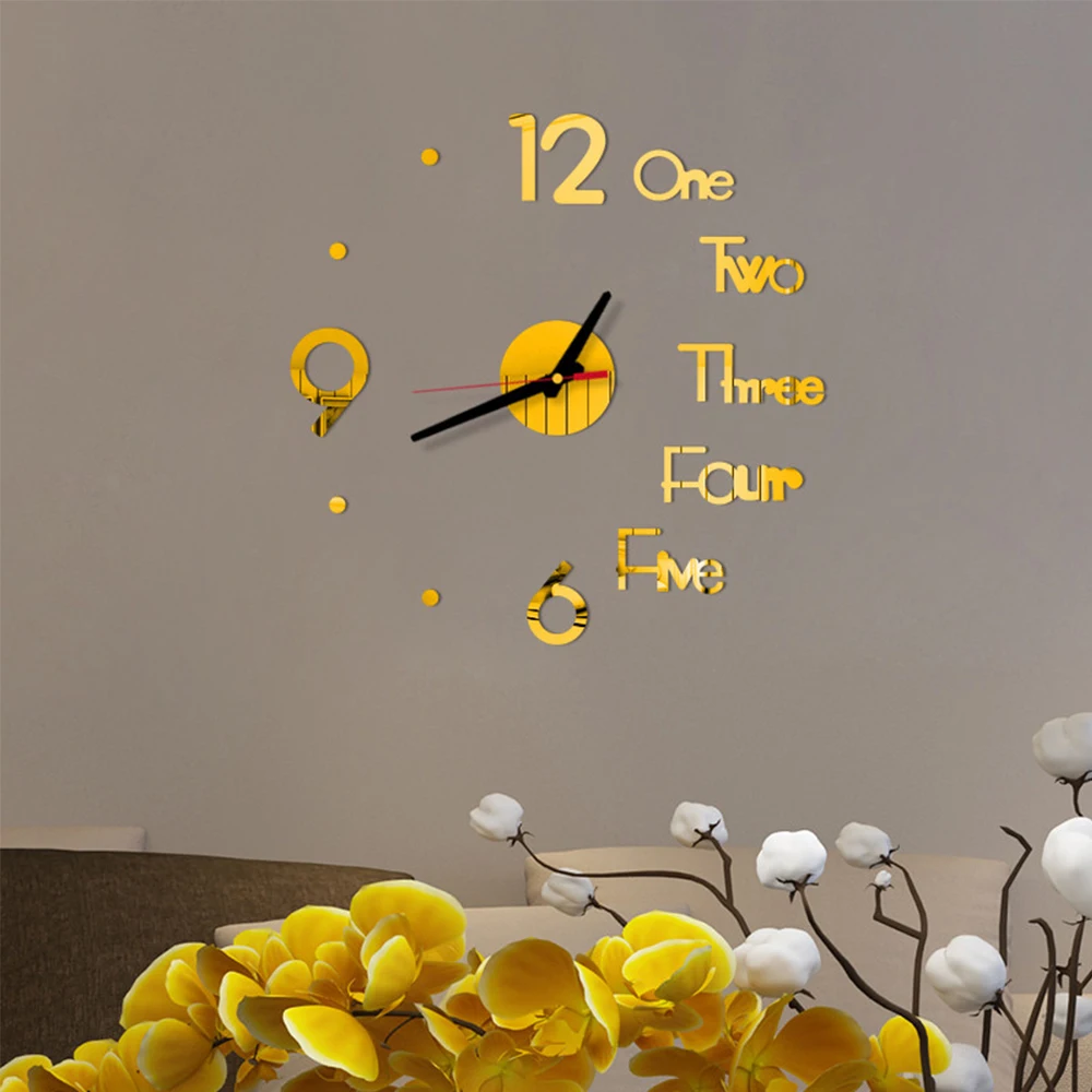 2020 DIY digital Wall Clock 3D Wall Sticker Modern Design Silent Clock Home Decor Living Room Quartz Needle Rel&oacute;gio de parede 5