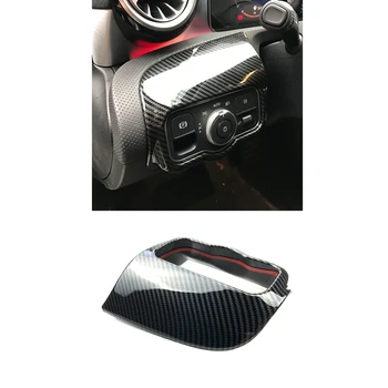 

Car Carbon Fiber Headlight Switch Control Panel Cover Trim for Mercedes Benz A Class A180 A200 A220 A250 W177 2019 2020