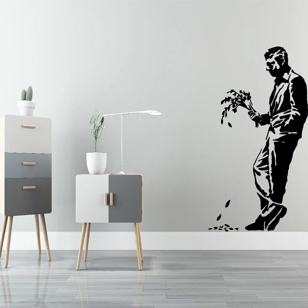 Новый дизайн Banksy джентльменская настенная наклейка съемные для домашнего декора