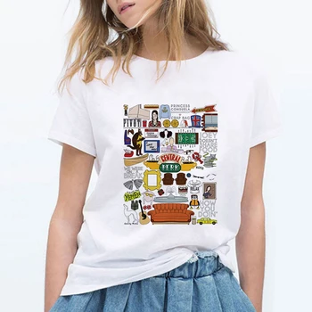 

Friends Tv Show T Shirt Tshirt Top Tee Shirt Women Female Femme Ulzzang T-shirt Harajuku Casual Vintage Printing Funny Girl