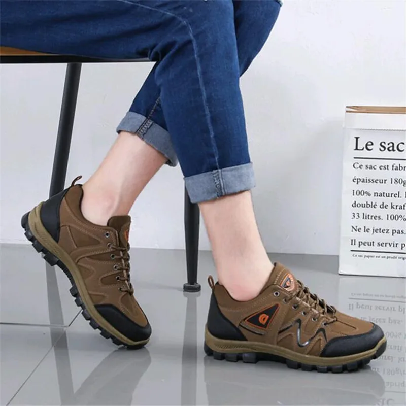Осенняя мужская уличная Водонепроницаемая походная обувь Нескользящие