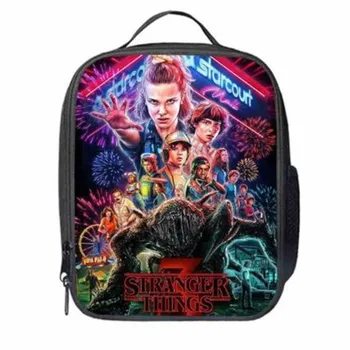 

Stranger Things Pattern Lunch Bags for Boys Girls Portable Cooler Box for Kids Pterosaur Tote Picnic For Girls