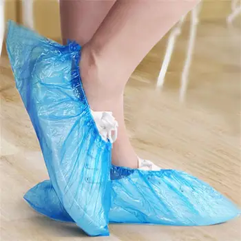 

100Pcs Disposable Plastic Anti Slip Boot Safety Shoe Cover Cleaning PVC Plastic Over Shoes Shoe Boot Covers Carpet Protectors