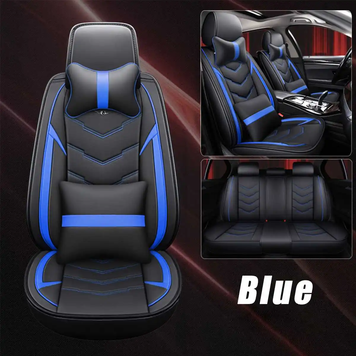 

10Pcs Luxury Fashion Exquisite Leather Car Seat Covers Full Set 5 Seat Car Seat Cushion Cover Protector