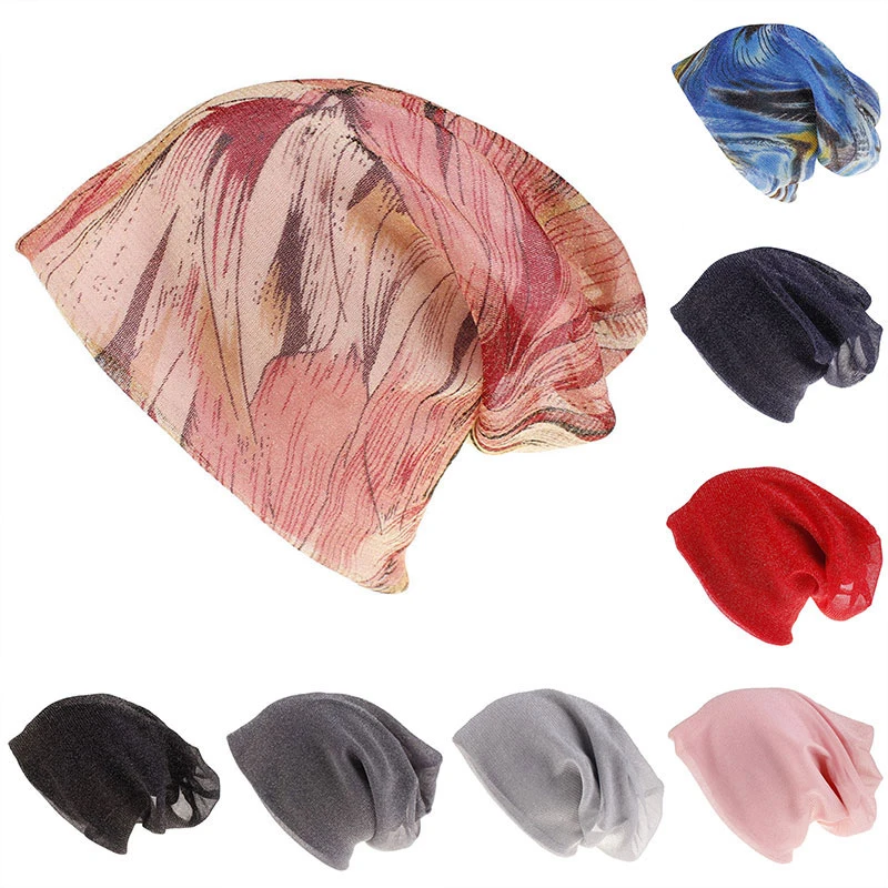 20 Colors Women Beanies Caps Spring Bonnet Women Beanie Hat For Women Caps Fashion Casual Retro 3 Way To Wear Hat Cap Headwear