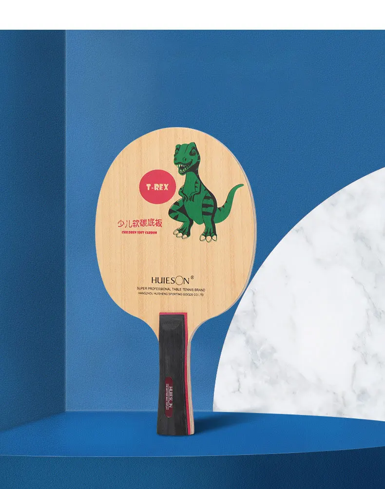 HuIESON Table Tennis Blade 5 Layers Solid Wood Ping Pong Blade Set for Table Tennis Learners Kids Entry Level Racket Cartoons  (4)