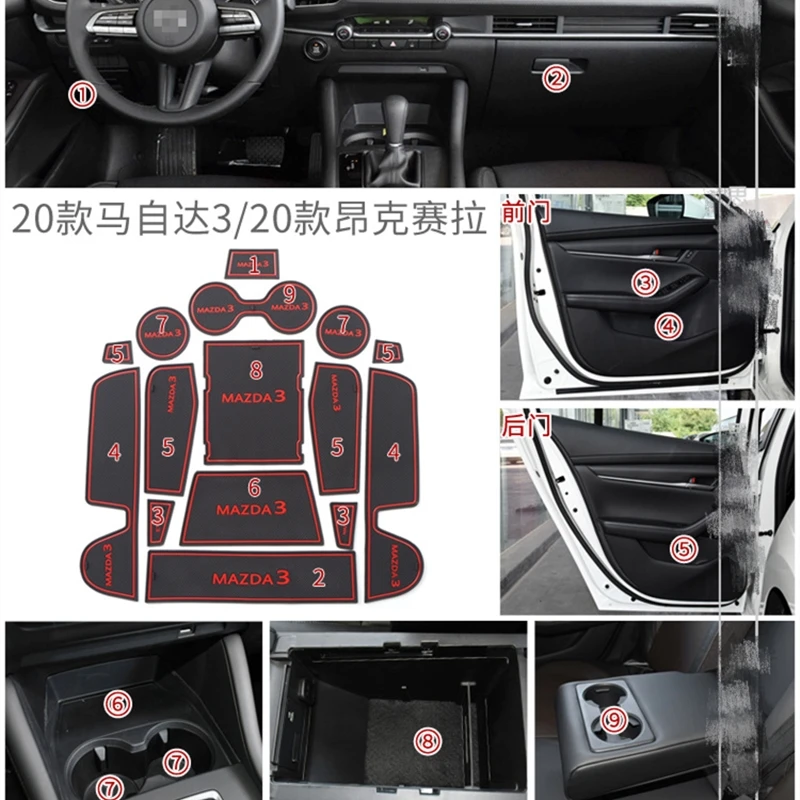 Противоскользящий коврик для MAZDA 3-, новинка, аксессуары для MAZDA 3, слот для ворот, противогрязный коврик для двери, гелевая Накладка для салона автомобиля