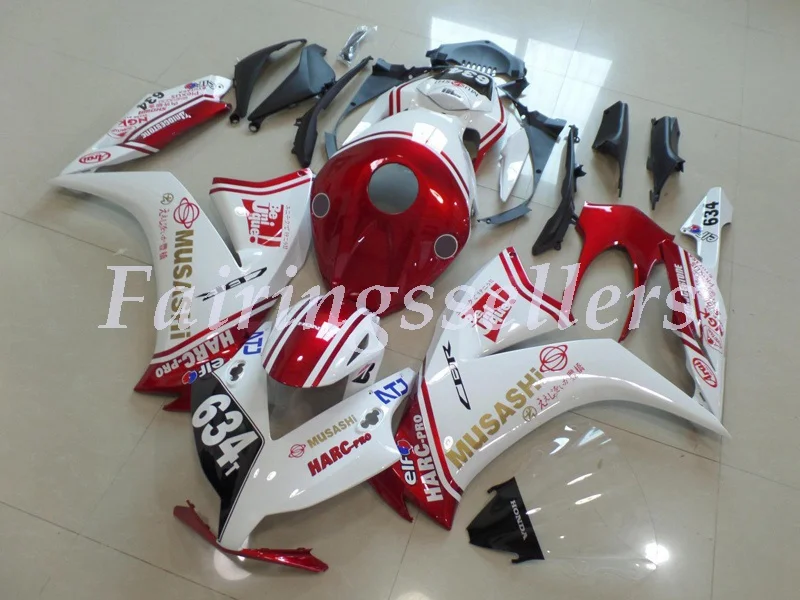 

Injection New ABS Full fairings kit Fit For HONDA CBR1000RR 2012 13 14 15 2016 CBR 1000RR 12-16 CBR1000 Fairing White and Red
