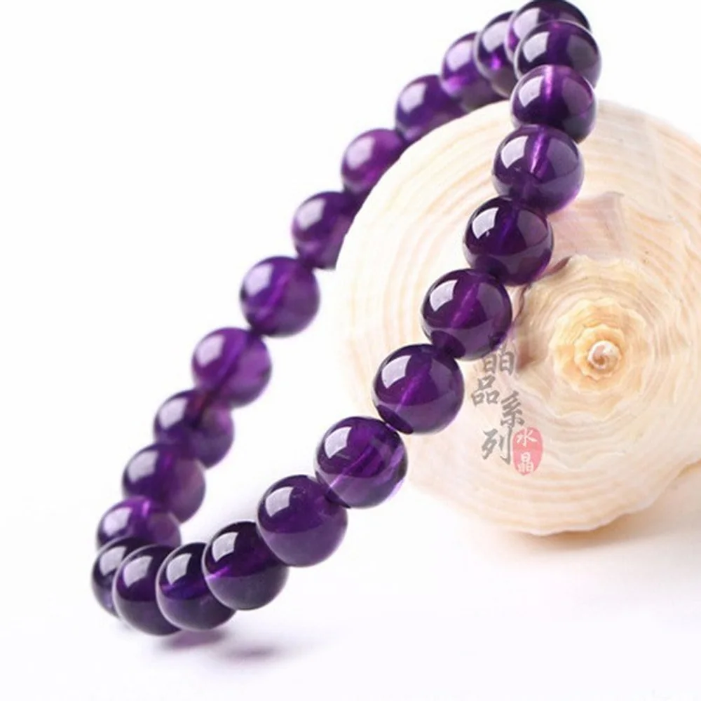 8mm Charm Beaded Bracelet With Natural Stone Beads Purple Amethysts Bracelet Bangle For Men Women Jewelry Best Friend Gift 1PC bangle bracelet beaded bracelet bead bracelet