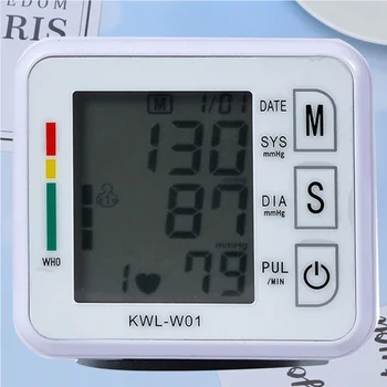 

Household Full-Automatic Cuff Wrist Sphygmomanometer Blood Pressure Meter Monitor Heart Rate Pulse Portable Tonometer without Ba