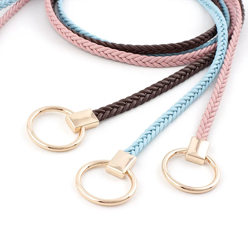 

Women Belts Luxury Brand Casual PU Leather Thin Belt Ladies Golden Tie Buckle Women's Trousers Jeans Waistband 2020