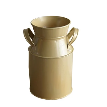 

Garden Country Rustic Balcony Desktop Flower Bucket Milk Can Living Room Galvanized Finish With Handle Craft Ornaments Holder