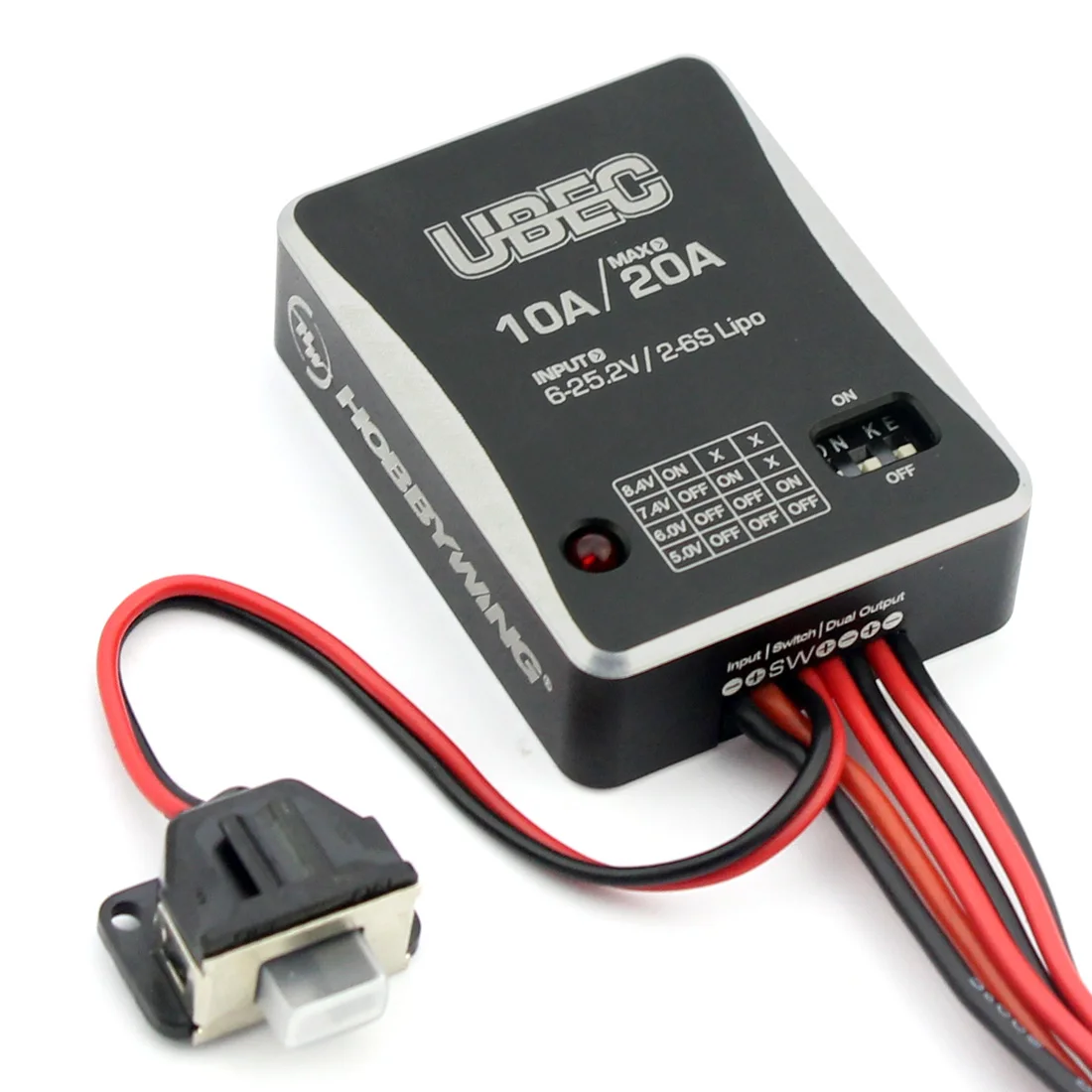 

Hot Hobbywing 10A 2-6S UBEC Module UBEC-10A External BEC Switching Mode DC-DC Regulator