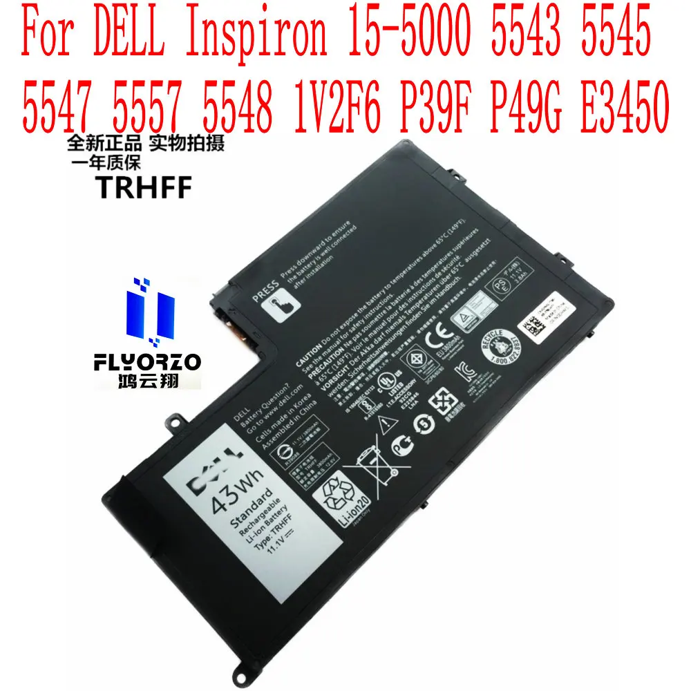 

100% New High Quality 43WH/3800mAh DELL TRHFF Battery For DELL Inspiron 15-5000 5543 5545 5547 5557 5548 1V2F6 P39F P49G Laptop