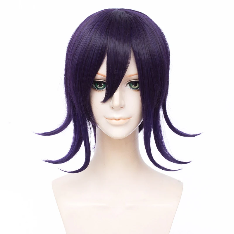 Ouma Kokichi Wig Danganronpa V3 Cosplay Purple Synthetic Hair Heat Resistant + Cap | Тематическая одежда и униформа