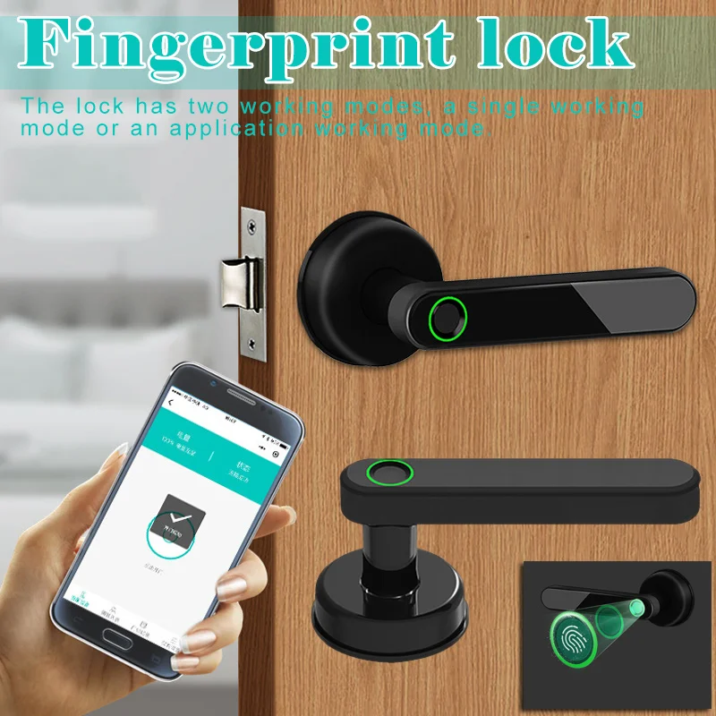 

Bluetooth Smart Remote Control Electronic Fingerprint Door Lock Security Tools for Home ING-SHIPPING