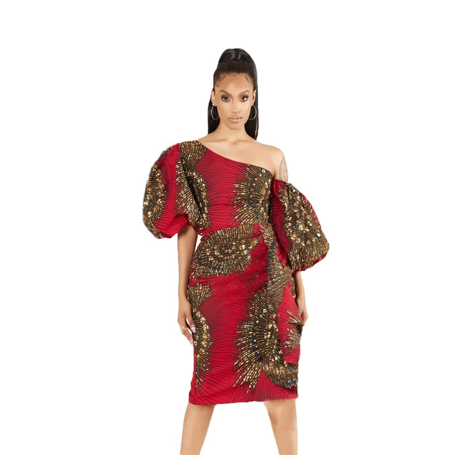 Kemi Off-Shoulder African Dress