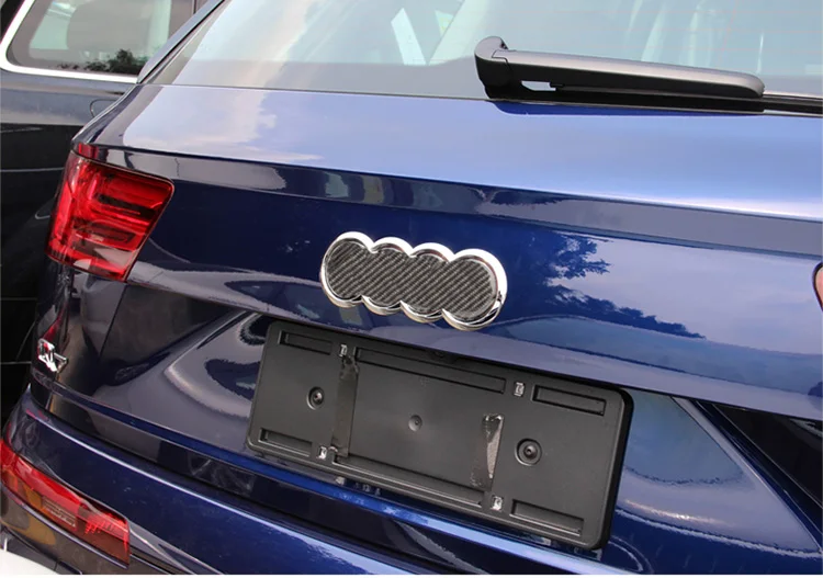 Для Audi A3 8V A4 B6 B7 B8 B9 A6 C6 C5 C7 Q3 Q5 Q7 логотип сзади чехол из углеродного волокна наклейка Стикеры стайлинга автомобилей внешние аксессуары