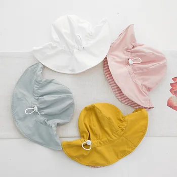 

Summer 1-3-Year-Old Baby College Style Bucket Hat Children Sun-resistant Bucket Hat 2 Baby GIRL'S Casual Sun Hat