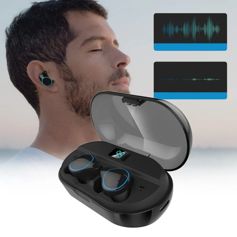 IPX7 водонепроницаемый 4000 мАч светодиодный дисплей X10 TWS Bluetooth V5.0 в ухо спортивные 3D стерео беспроводные наушники