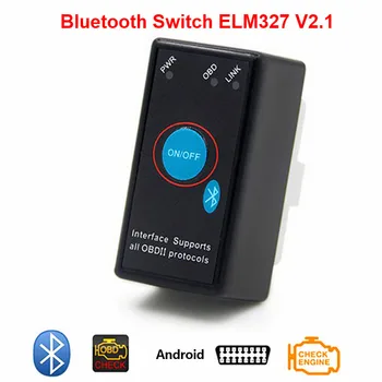 Супер мини-Переключатель ELM 327 V2.1 OBDII диагностический сканер Оборудование 2,1 ELM327 Bluetooth Авто OBD2 считыватель кодов с выключателем питания Супер мини-Переключатель ELM 327 V2.1 OBDII диагностический сканер Оборудование 2,1 ELM327 Bluetooth Авто OBD2 считыватель кодов с выключателем питания