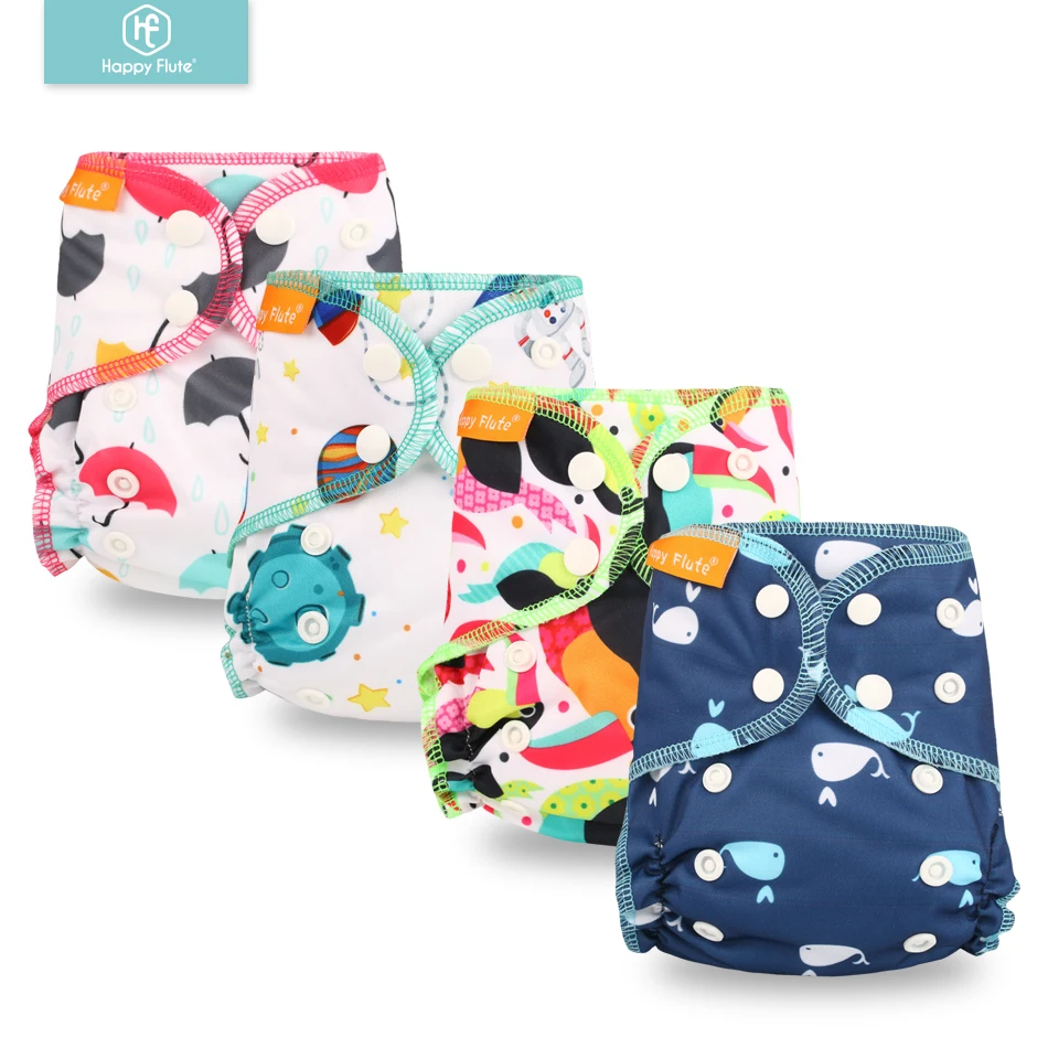 

Happy Flute Organic Cotton Newborn Diapers Tiny AIO Cloth Diaper,Waterproof PUL Fit 3-6KG Baby