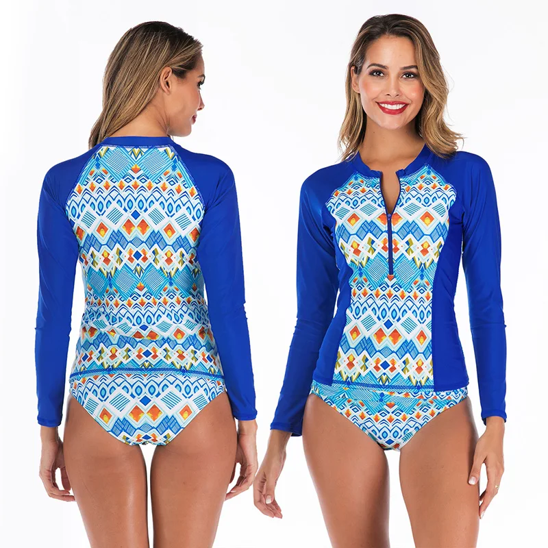 Купальный костюм с длинным рукавом Rashguard, купальник с длинным рукавом для серфинга, женский купальный костюм с длинным рукавом, женский купальник из лайкры