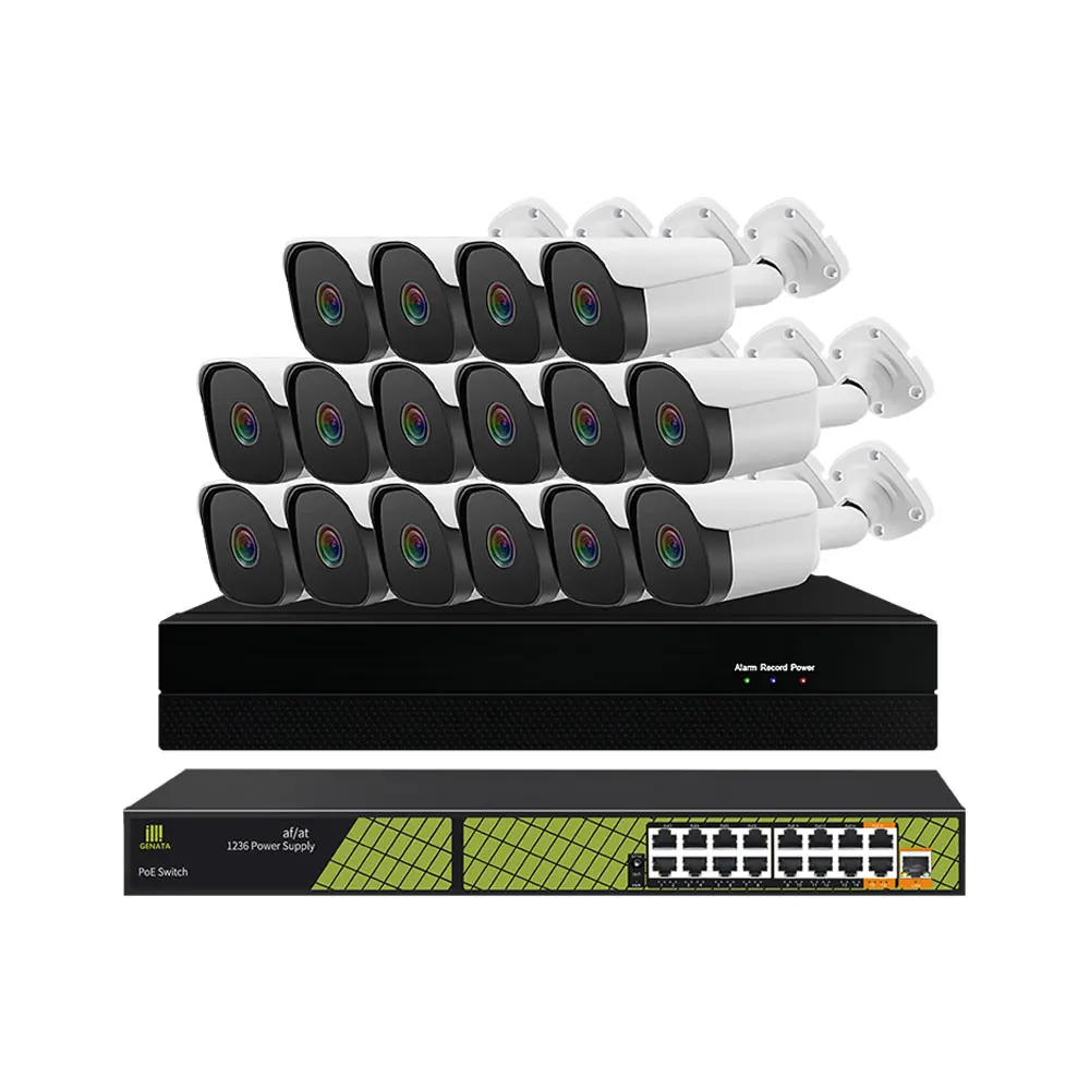 16CH H.265+ сетевой POE NVR комплект CCTV система безопасности 16CH NVR+ 16 шт. камера 5MP IP камера ночного видения комплект наблюдения