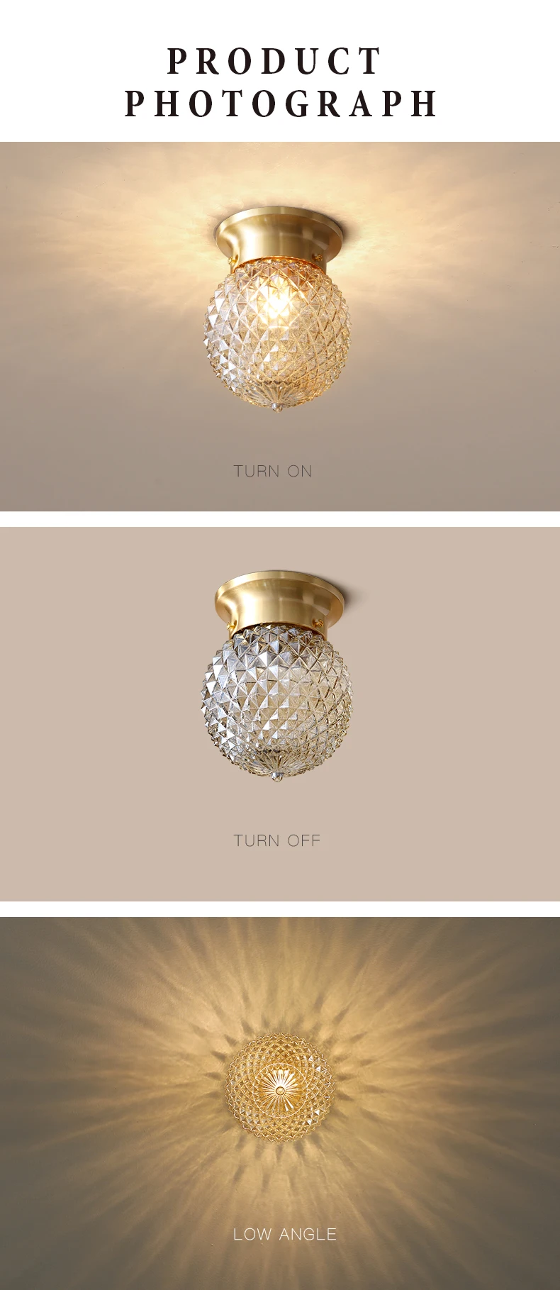 MOONSHADOW Ceiling Light Led Full Copper Warm for Room light with Pineapple Design Ceiling Lamp Living room Decoration 220V
