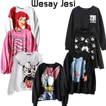 

Sweatshirt Autumn women clothing lion Hoodies pullover streetwear long sleeve Cartoon print 2019 hooded oversize Sweatshirts