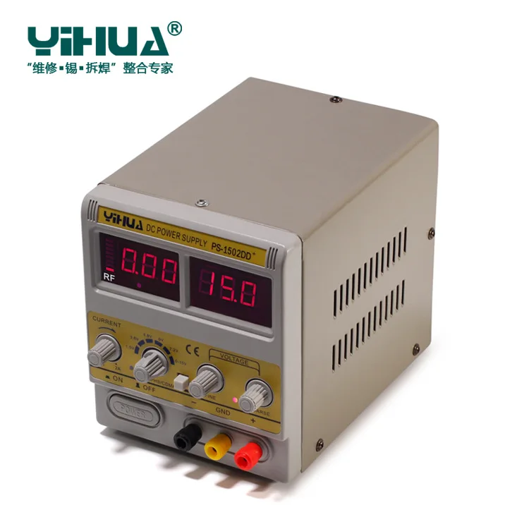 YIHUA 1502DD Регулируемый DC Питание 0-2A 15V Цифровой Дисплей телефон ремонт, блок питания постоянного проводящий регулятор постоянного тока