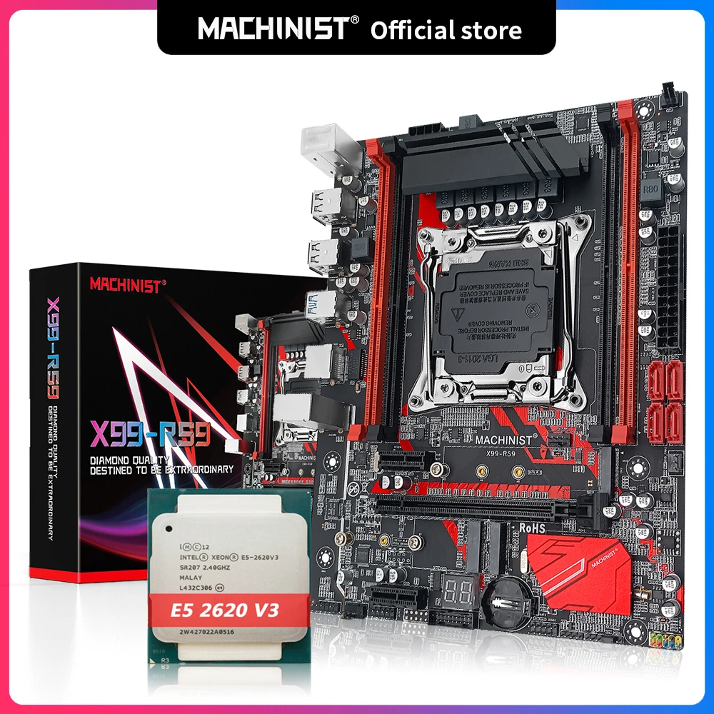 Machinist Conjunto de placa base X99, Combo con procesador Xeon E5 2620 V3, compatible con LGA