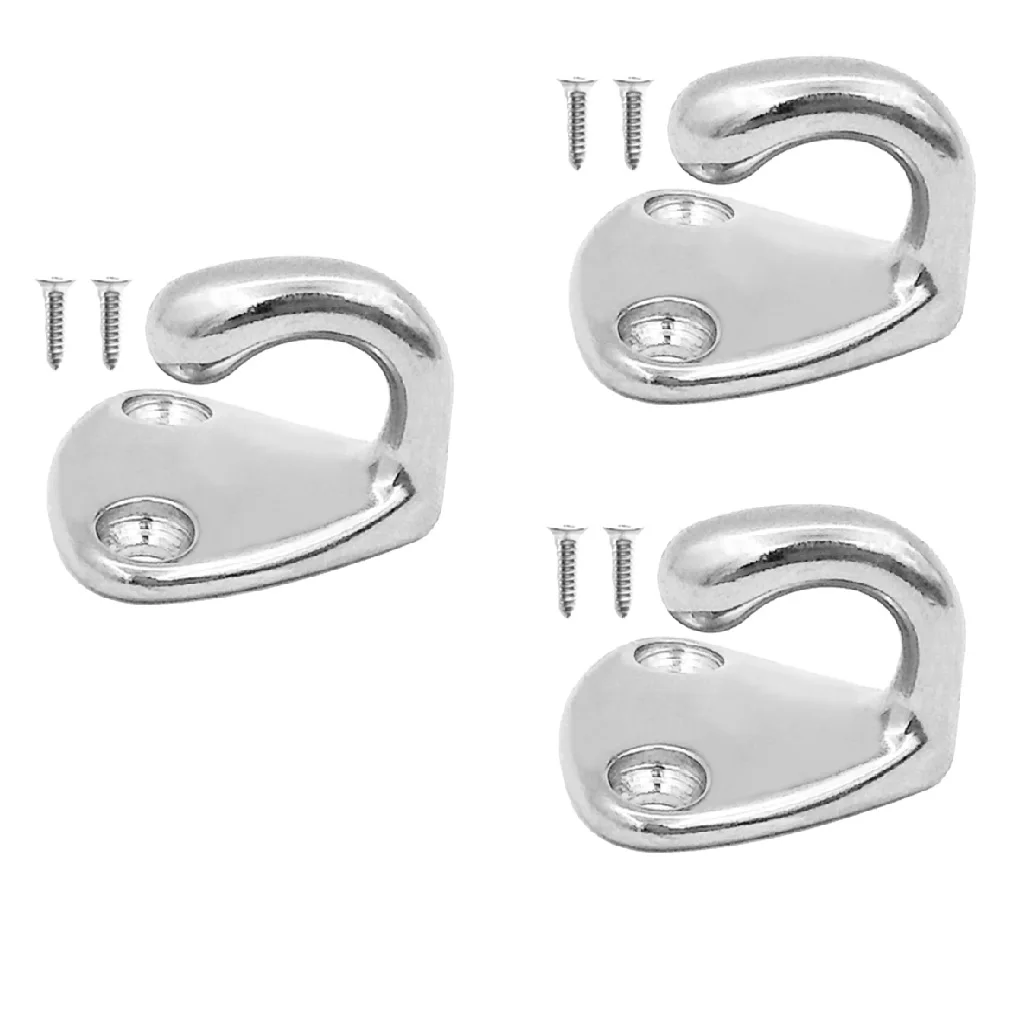 3x Stainless Steel Coat / Hat Hook Wall Mounted Hanger for Marine Boat Home
