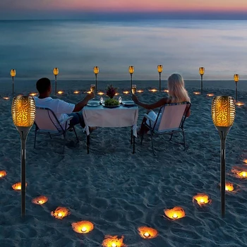 

Outdoor Solar Torches Lights Flickering Flames Lights Outdoor Waterproof Landscape Flame Light Creative Courtyard Torch Light