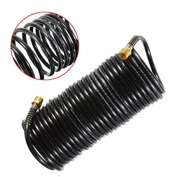 

7.5M 25FT 1/4"NPT Air Hose Fittings Recoil Pneumatic Airline Compressor Hardware Pneumatic Parts Pipe Fitting Tube Black