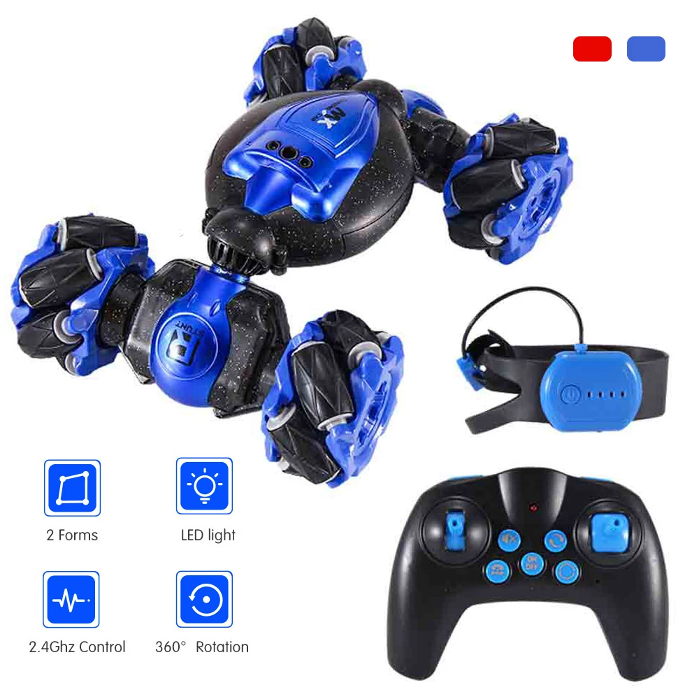 1827 20 2 4G 4WD RC автомобиль трюк поворотный часы индукционный жест вездеход плоский