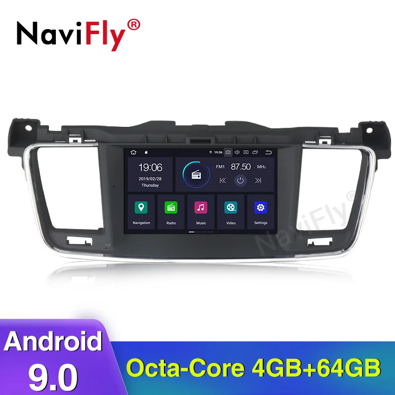 

NaviFly Android 9.0 Octa core PX5 CAR DVD player For PEUGEOT 508 4GB RAM 64GB ROM CAR GPS NAVIGATION Support WIFI Bluetooth