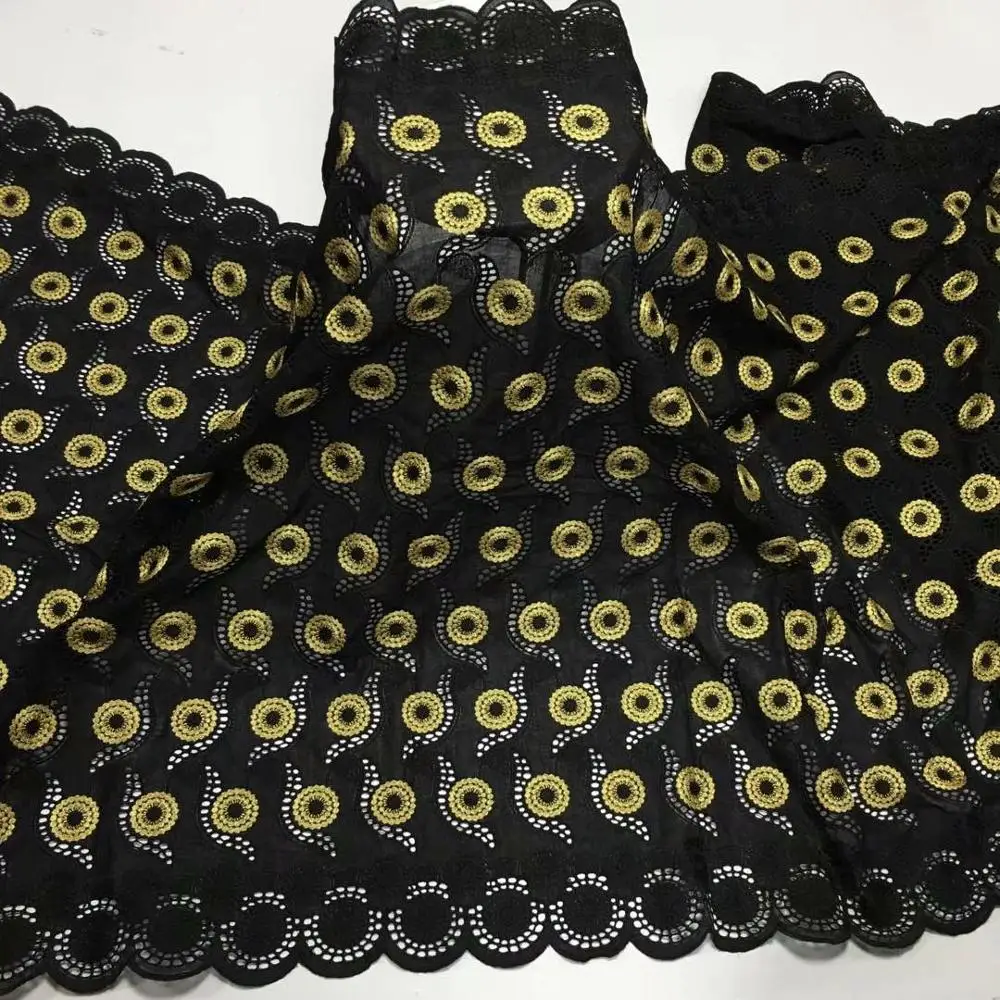100% cotton swiss lace fabric high quality embroidery nigerian african with stones for women dress 5yards | Дом и сад