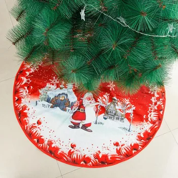 

Christmas Tree Skirt Ornament 83/90CM Diameter Christmas Tree Bottom Decoration Non-woven Fabric Christmas Tree Skirt