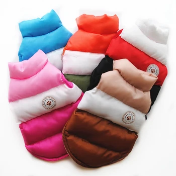 

Winter Warm Dog Clothes Waterproof Pet Padded Vest Zipper Jacket Coat For Small Medium Large Dogs Pug Chihuahua